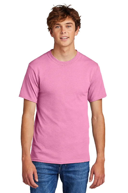 Simple Hoodies Port & Company Mens Core Short Sleeve Crewneck T-Shirt - Candy Pink