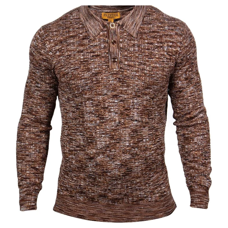 Practical Hoodies Prestige Brown Frosty Polo Sweater SW-515