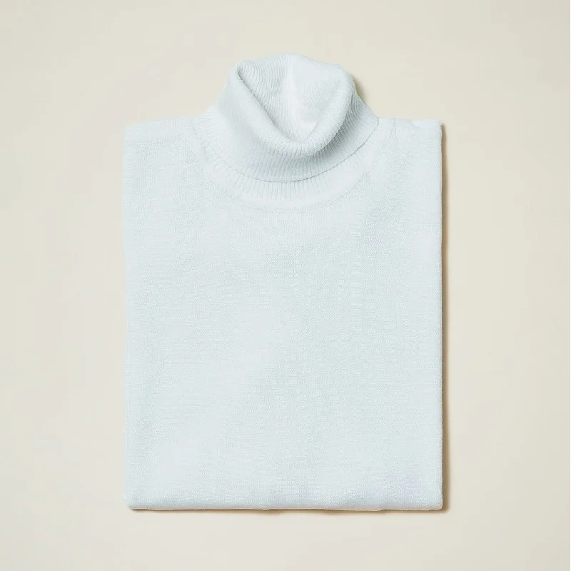 Relaxed Tops Inserch White Turtleneck Sweater - SYM