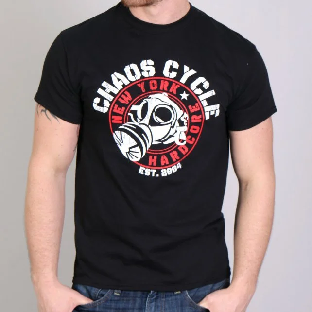 Cool Outerwear Official Chaos CCM1001 Men’s Cycle Gas Mask Logo Black T-Shirt