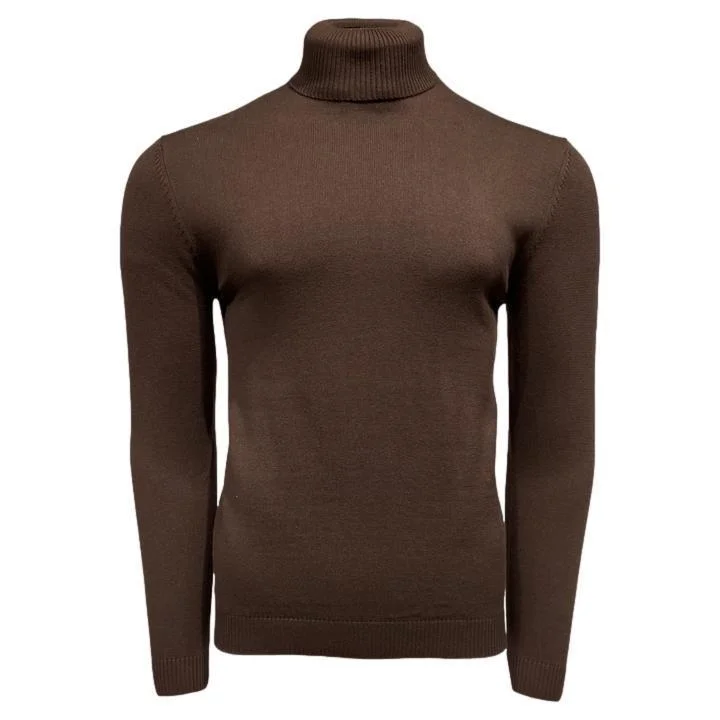 Casual Layers Lavane' Brown Turtlenecks Sweater - SYM