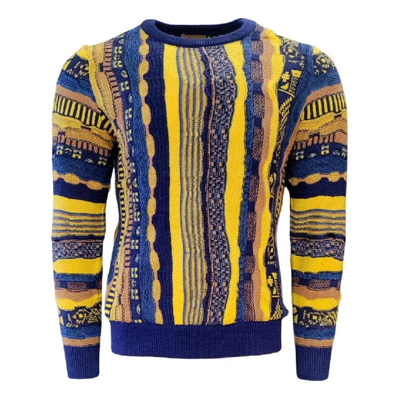 Stylish Shirts Royal Blue Yellow Coogi Inspired Sweater