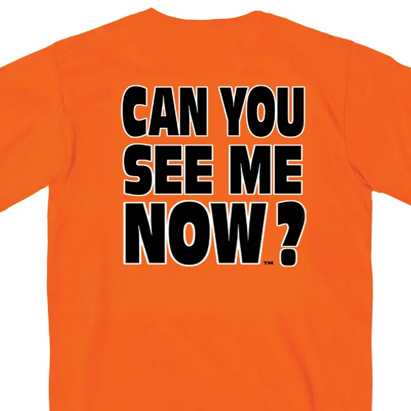 Comfortable Jeans Hot Leathers GMD1091 Mens 'Can You See Me Now' Safety Orange T-Shirt