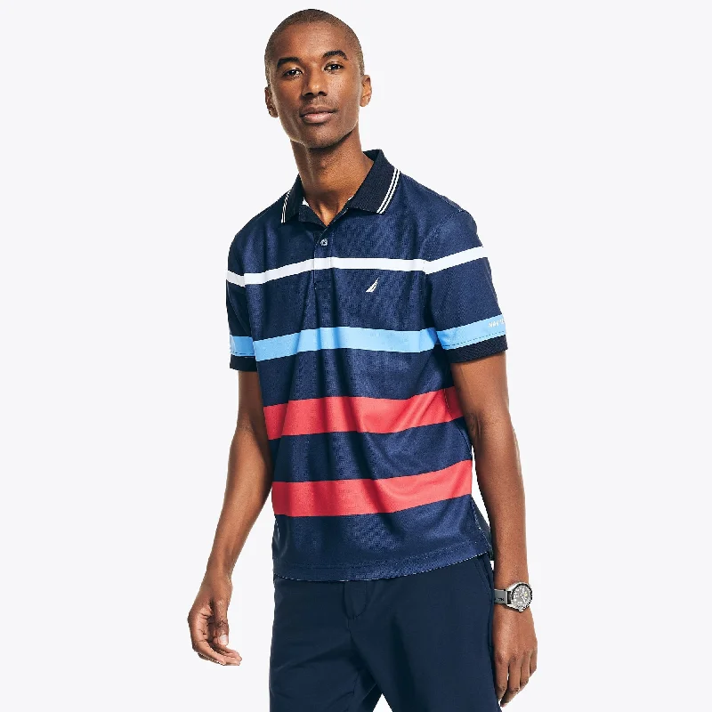 Relaxed Tops Nautica Mens Navtech Sustainably Crafted Classic Fit Striped Polo