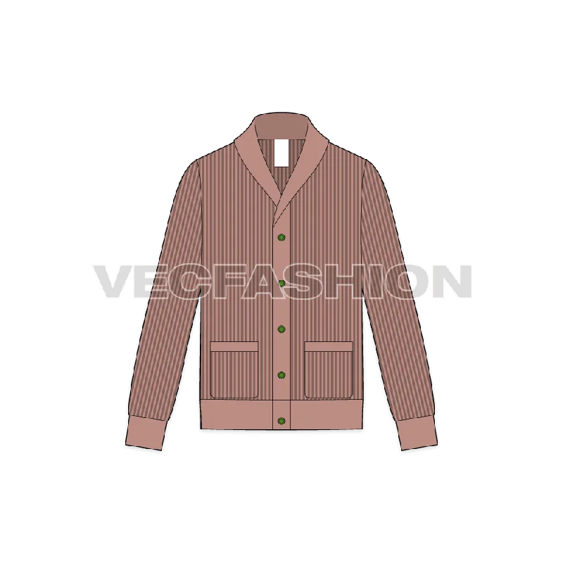 Sporty Sweaters Mens Wool Cardigan Fashion Sketch Template