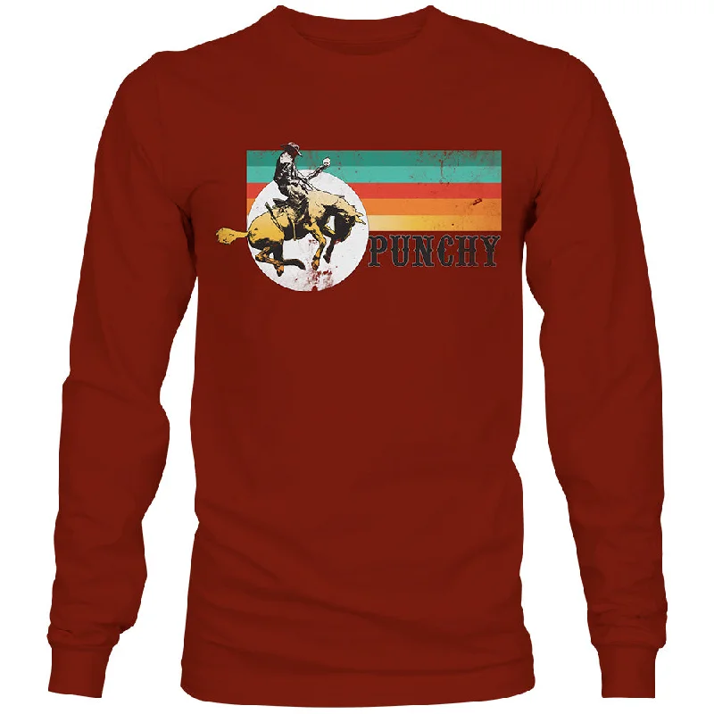 Sleek Outerwear "Punchy" Long Sleeve T-shirt Crimson w/Serape & Black Logo