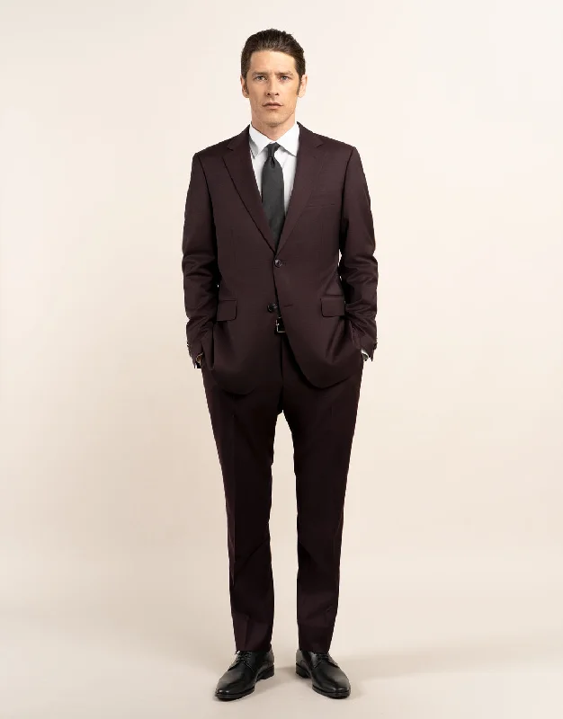 Basic Casuals Cooper Burgundy Twill Suit