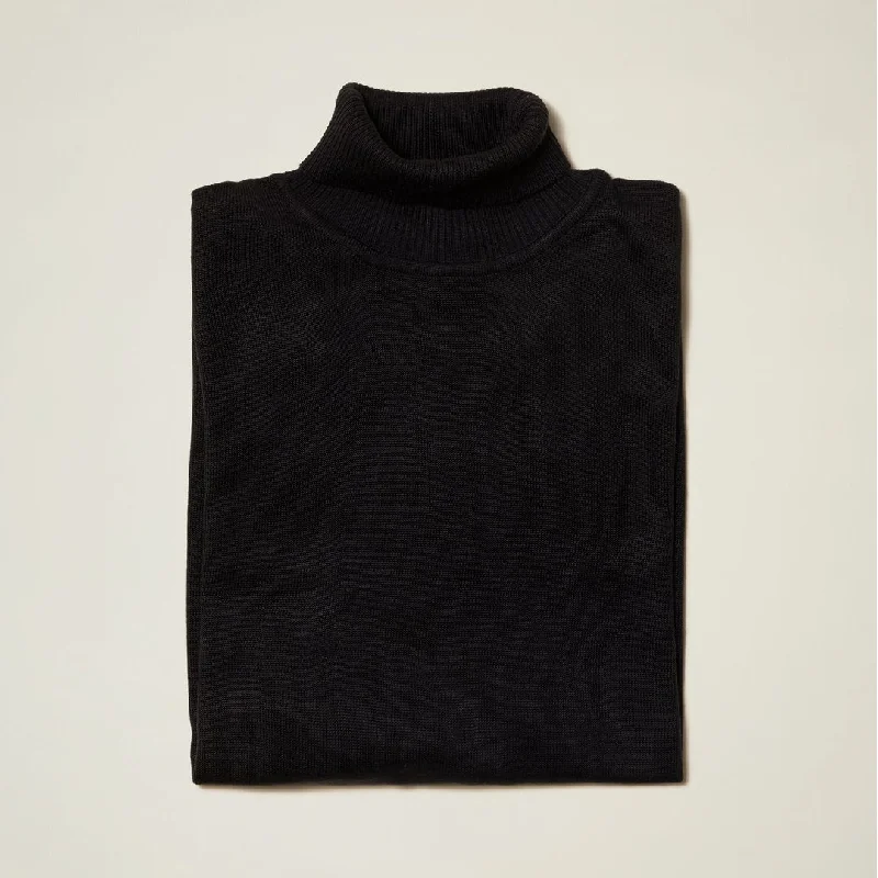 Simple Jeans Inserch Black Turtleneck Sweater - SYM