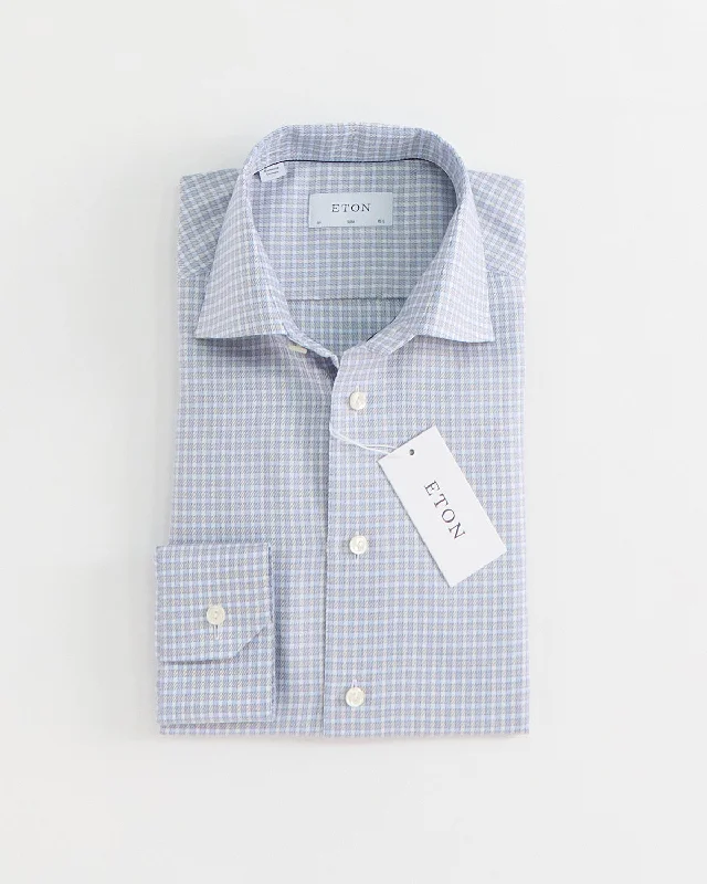 Fashion Shirts Check Twill Slim Shirt