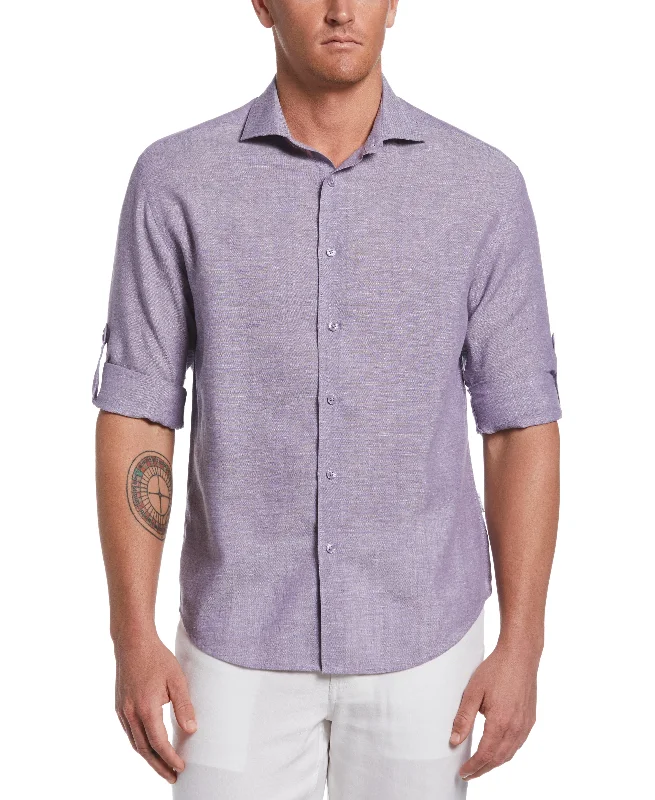 Casual Jackets Travelselect™ Linen-Blend Rolled Sleeve Shirt