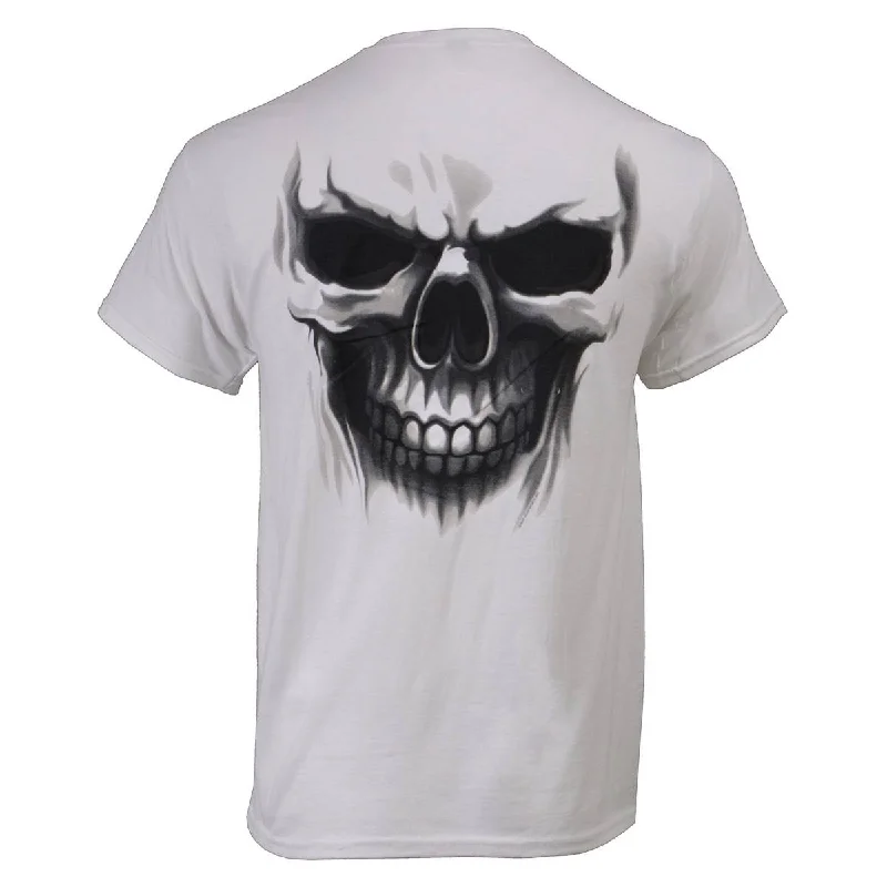 Casual Layers Milwaukee Leather MPMH116001 Men's 'Ghost' Skull Double Sided White Printed T-Shirt