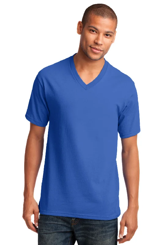 Everyday Jackets Port & Company Mens Core Short Sleeve V-Neck T-Shirt - Royal Blue