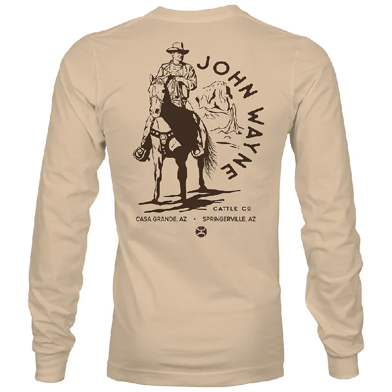 Street Styles "John Wayne" Long Sleeve T-shirt Tan w/Horse Logo