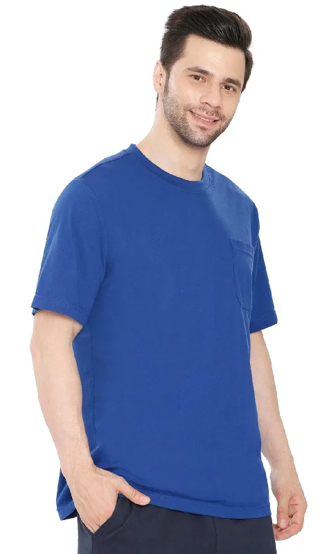 Modern Pants Men's Crew Neck Pocket Tee Shirt - Sturdy Jersey Keeps Its Shape