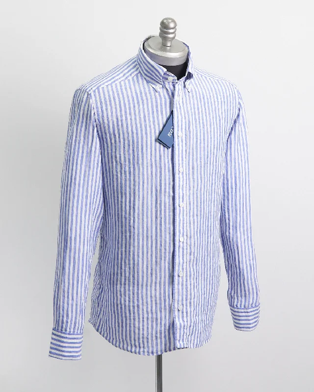 Versatile Tops Striped Linen Contemporary Shirt