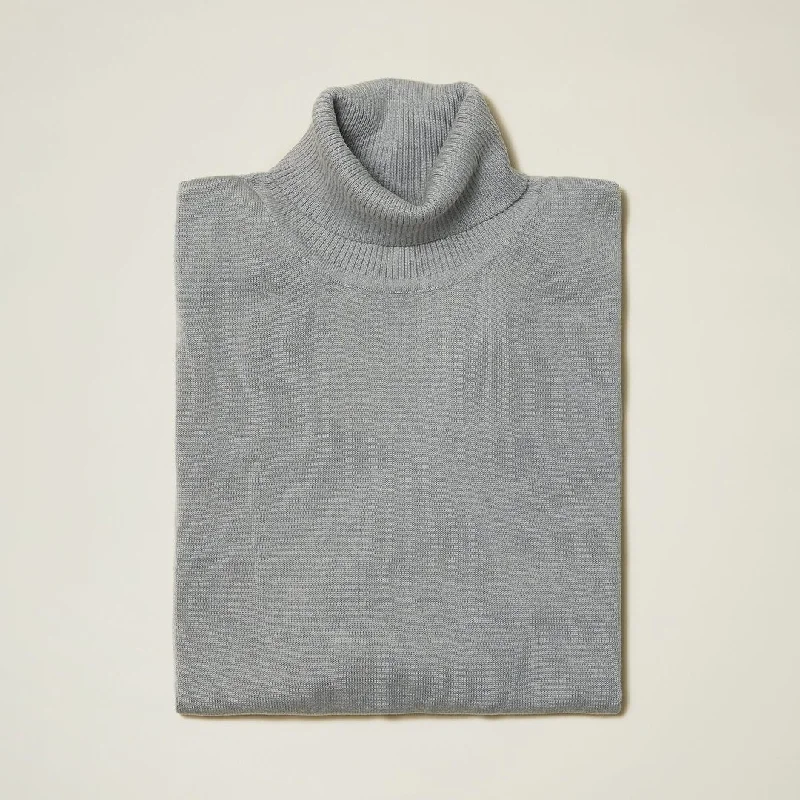 Sporty Jackets Inserch Gray Turtleneck Sweater - SYM