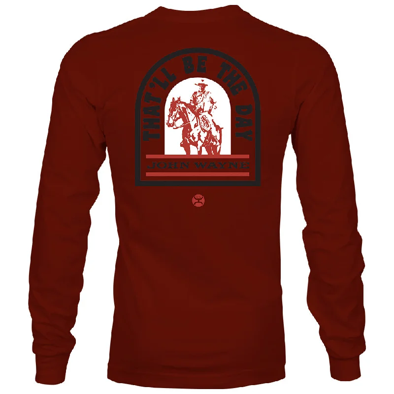 Warm Outerwear "John Wayne" Long Sleeve T-shirt Crimson