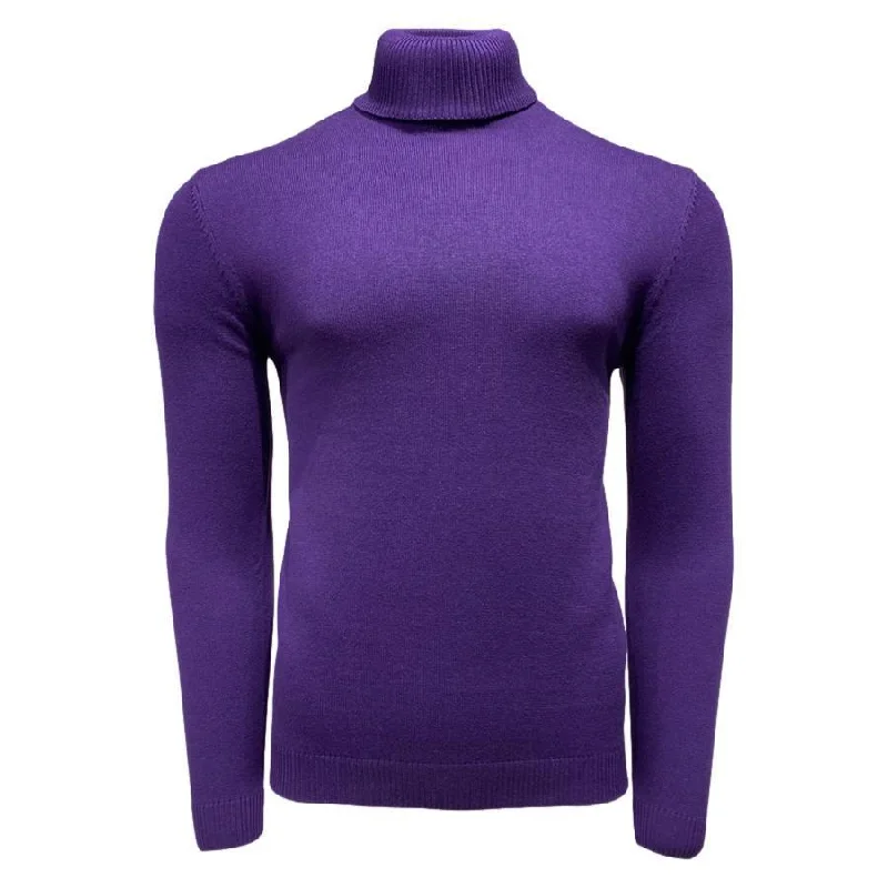 Sleek Hoodies Lavane' Purple Turtlenecks Sweater - SYM