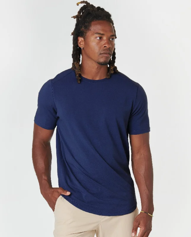 Functional Pants Aviation Tee Curved Hem Navy