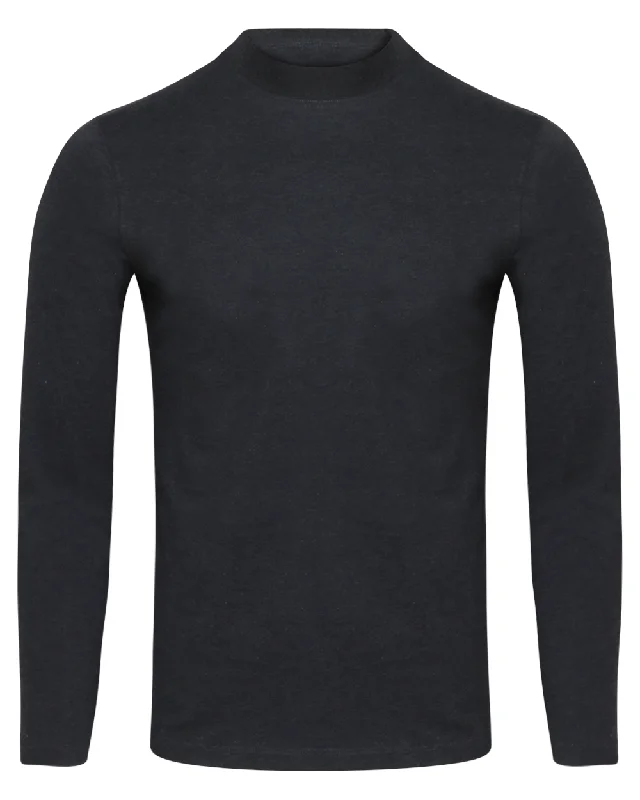 Modern Jackets Charcoal Mockneck Long Sleeve Knit