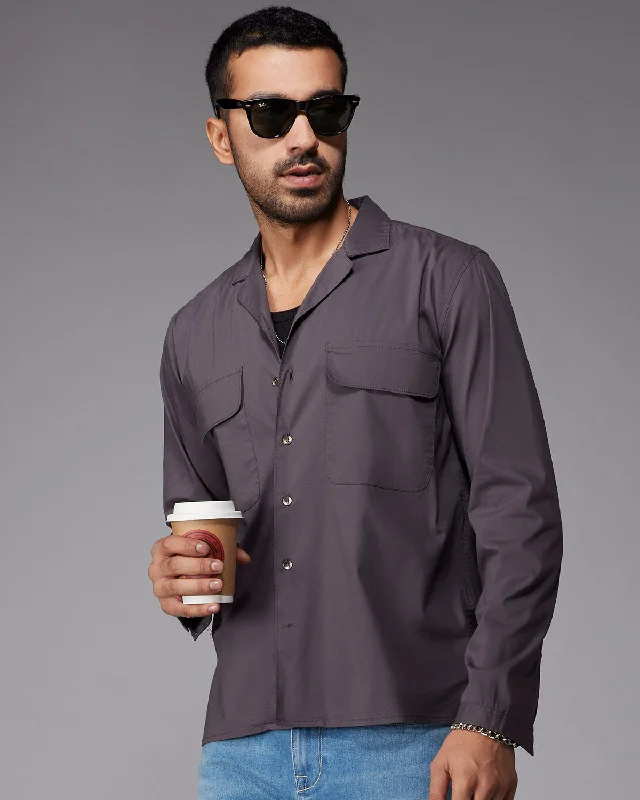 Casual Footwear Charcoal Stretch Shirt