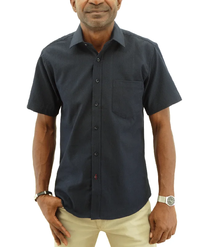 Fashion Shirts 20C786, Jordache, Men's S/S Casual Shirt-Navy- (S-XL)