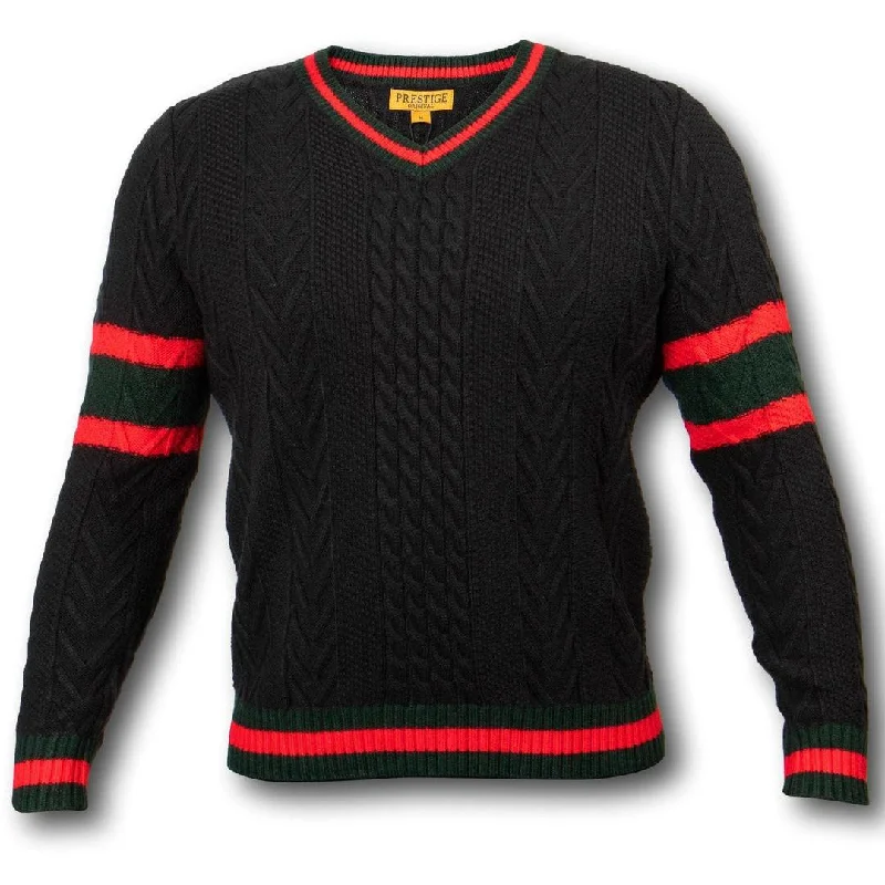 Comfortable Jeans Prestige Black Red Green Sweater - SYM