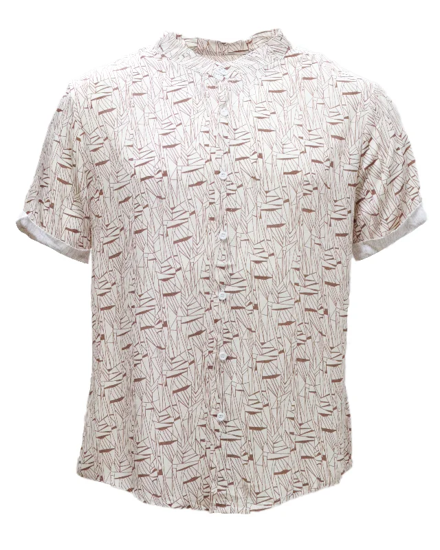 Classic Shorts Mens S/Slvs Printed Shirts With Round Neck Collar