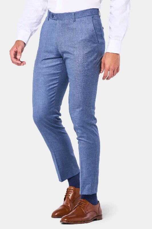 Street Styles Blue Sharkskin Pants