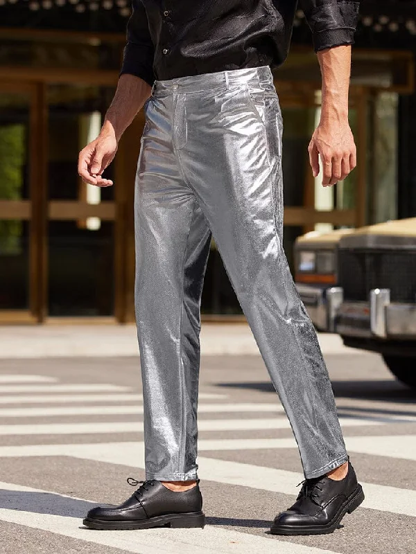 Comfortable Jeans Metallic Shiny Party Pants (US Only)