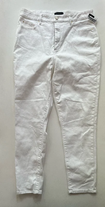 Comfortable Hoodies Pants Ankle By Ann Taylor O In White, Size: 14