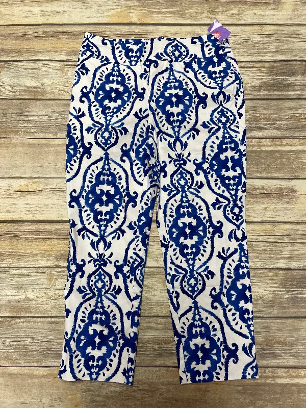 Trendy Sweatshirts Pants Cropped By Chicos In Blue & White, Size: M(8)