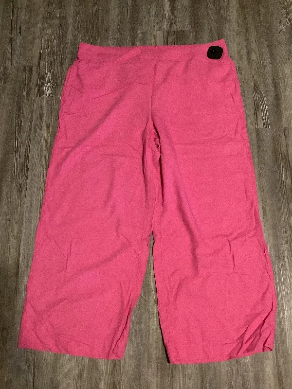 Casual Sneakers Pants Linen By Chicos In Pink, Size: 18