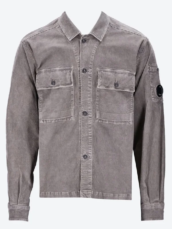 Sleek Outerwear Corduroy buttoned utility overshirt