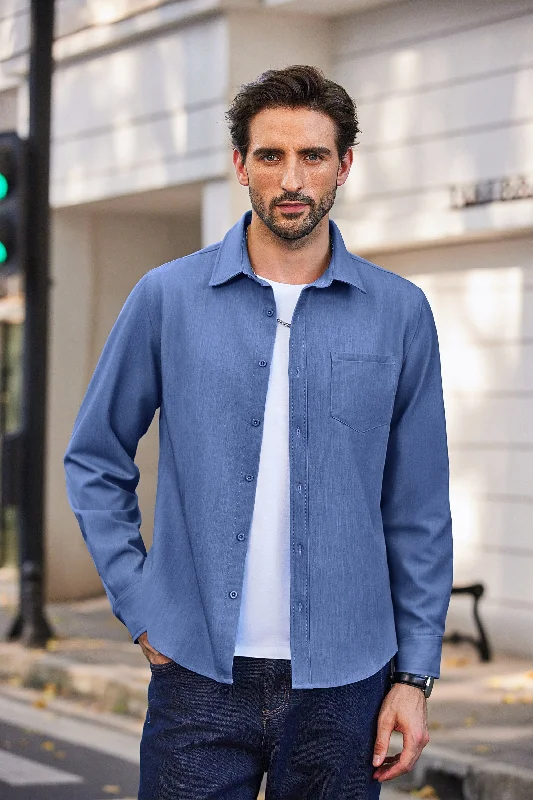 Simple Jackets Casual Faux Denim Shirt (US Only)