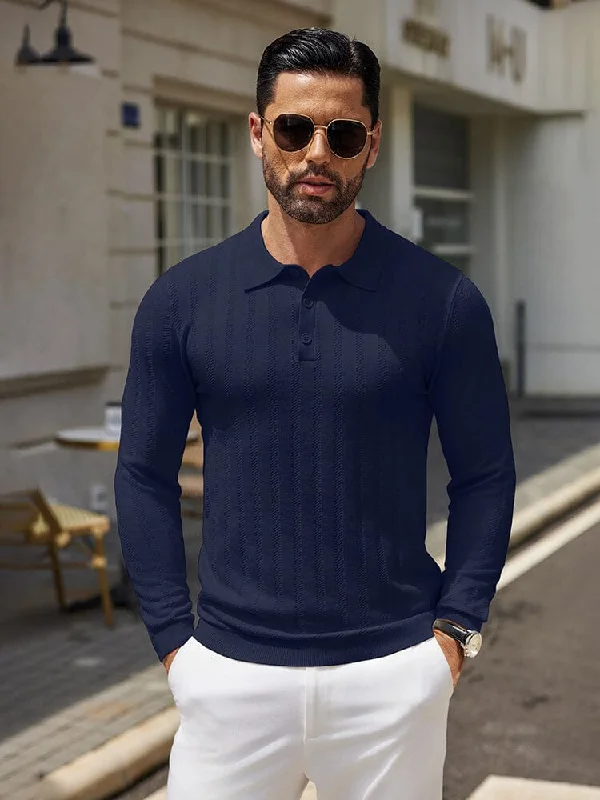 Bold Shirts Casual Stretch Ribbed Knit Shirts (US Only)