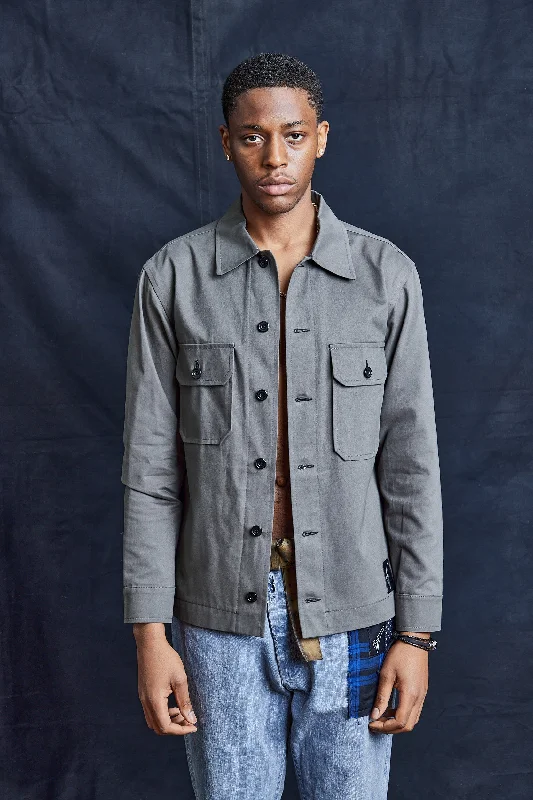 Trendy Pants Cotton Workshirt in Charcoal Grey