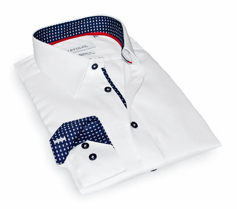 Active Gear Jonas  Button-Up Shirt With Contrast Details // White  // Contemporary Fit (Regular)