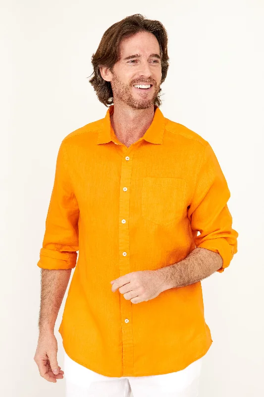 Casual Suits Classic Linen Shirt - Dominica Orange