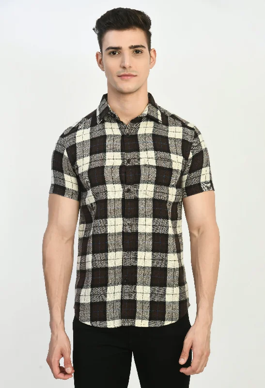 Trendy Shirts Men's Half Sleeves BBW Flannel Shirt