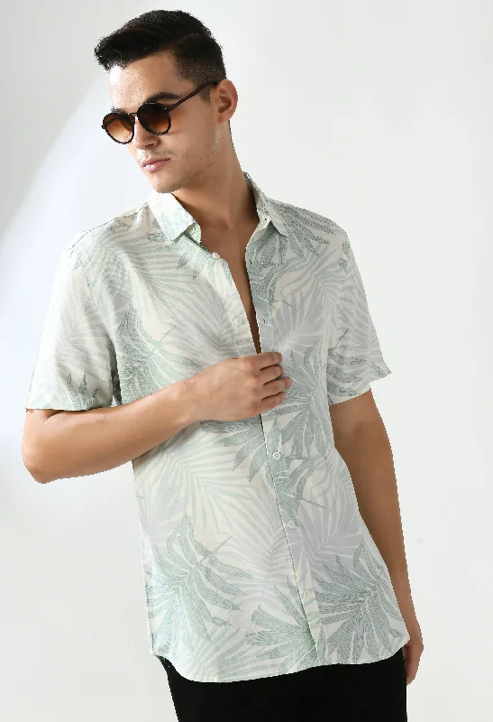 Stylish Shirts Floral Comfy Green Pattern Shirt