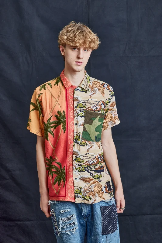 Comfort Jeans 50/50 Hawaiian Shirt - Camo Palms