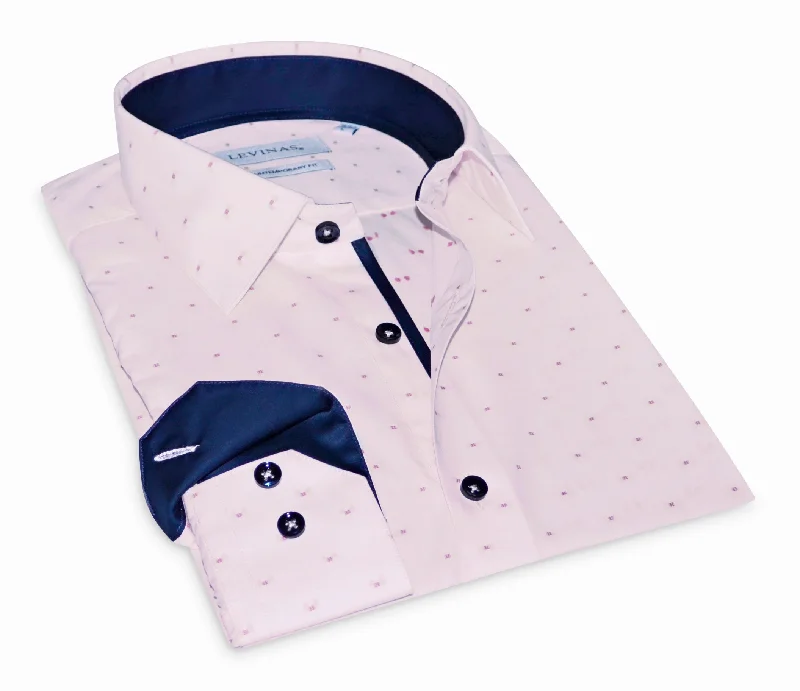 Smart Footwear George Button-Up Shirt With Contrast Details // Pink // Contemporary Fit (Regular)