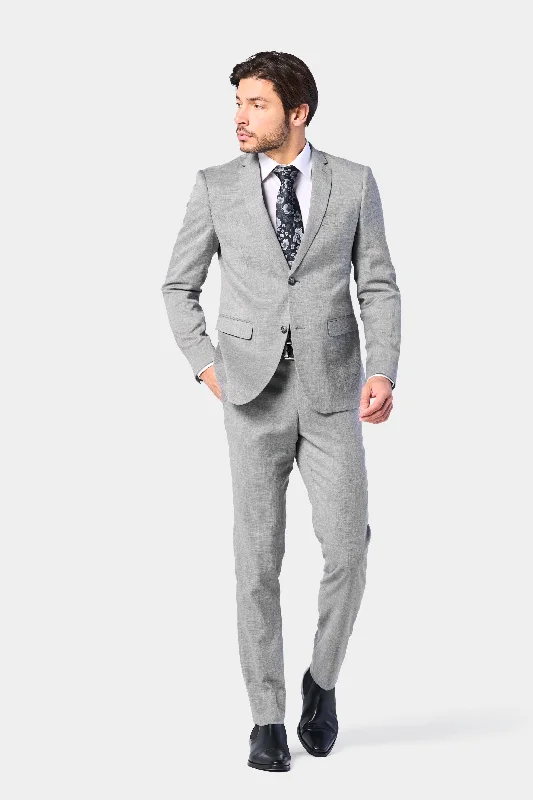 Casual Jackets Gray Sharkskin 2 Button Suit