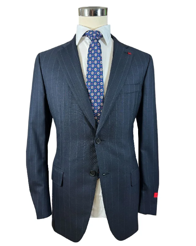 Basic Hoodies Isaia Suit Midnight Blue Pin Stripe EU 48/ US 38