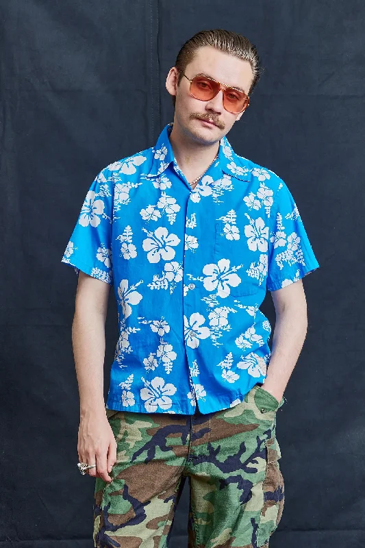 Fashion Suits Lei Blue Hawaiian Shirt