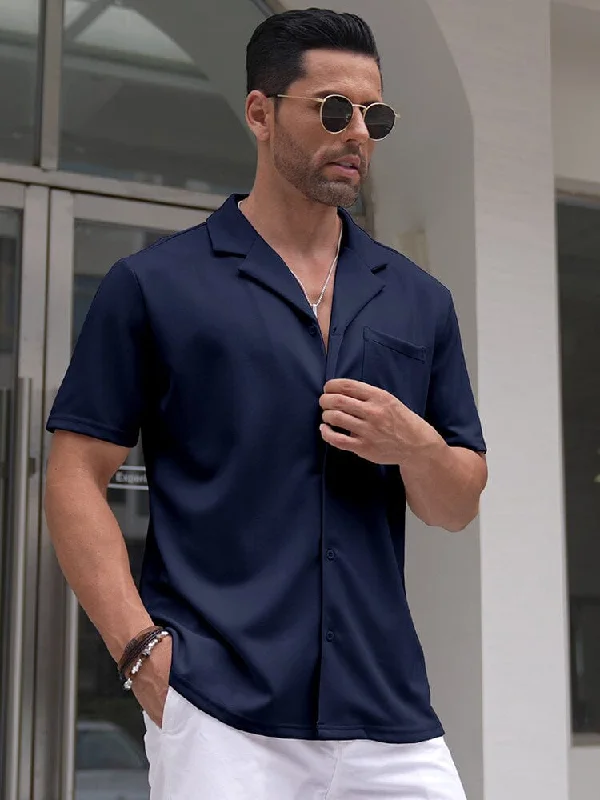 Trendy Pants Leisure Wrinkle Free Cuban Shirt (US Only)