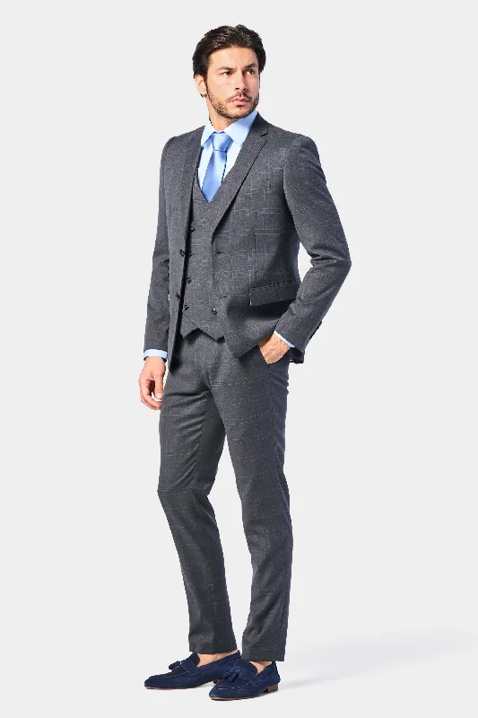 Functional Shirts Medium Gray and Lt. Blue 3 Piece Suit