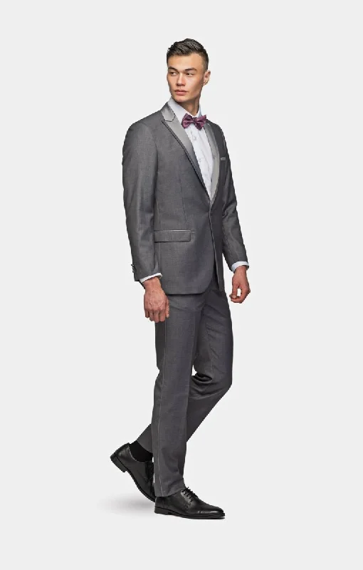 Modern Pants Medium Gray Peak Lapel Tuxedo