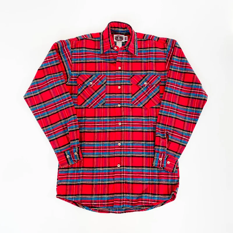 Trendy Outerwear Mens Flannel Button Shirt - Red Stewart